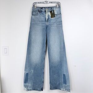 Patchwork jeans Hollister Light Blue Wide-Leg High-Rise Jeans reworked - tall
